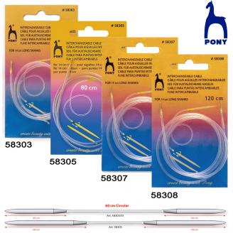 Cable para puntas intercambiables de 14-16,5-17,5 cm - PONY