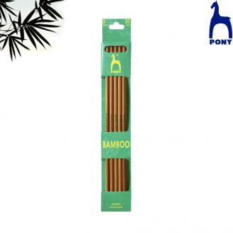 BAMBOO agujas de dos puntas de 20 cm - PONY