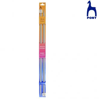 CLASSIC agujas de tricotar de 40 cm. Aluminio tubular - PONY