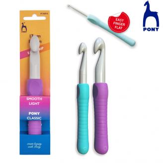 EASY GRIP ganchillos de aluminio de 17 cm. Mango suave - PONY