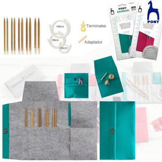 Estuche de fieltro de puntas intercambiables BAMBOO - PONY