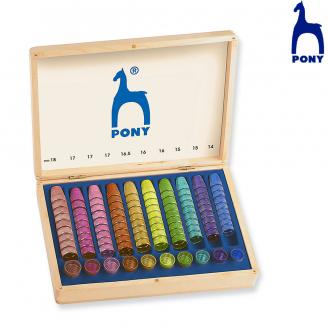 Dedales metálicos. De color. En caja de madera - PONY