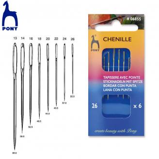 Agujas laneras con punta/chenille (en cartera) - PONY