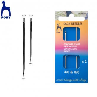 Agujas de coser sacos/sack needles (en cartera) - PONY