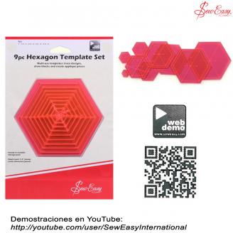 Plantillas. Set de 9 plantillas hexagonales - SEWEASY