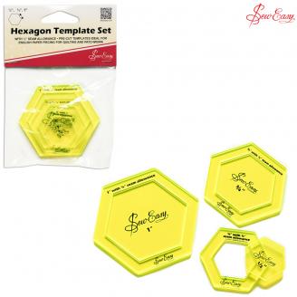 Plantillas. Set de 3 plantillas hexagonales pequeñas - SEWEASY