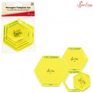 Plantillas. Set de 3 plantillas hexagonales grandes - SEWEASY
