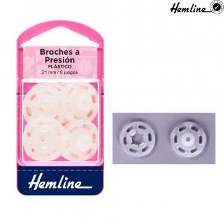 Broches a presión XL de plástico para prendas gruesas o muebles - HEMLINE