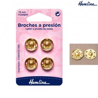 broches a presión de latón. Color dorado - HEMLINE