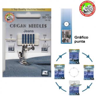Eco Pack. Agujas de talón plano 705 Jeans - ORGAN