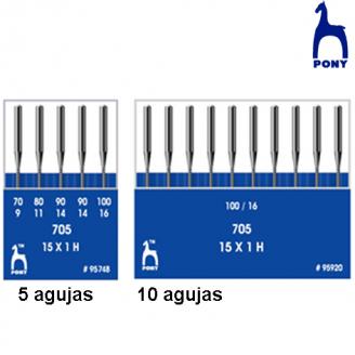 Agujas de coser a máquina Standard. Talón plano. En cajitas - PONY