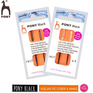 BLACK agujas para tejer. Sin níquel - PONY