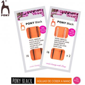 BLACK agujas para lana. Sin níquel - PONY