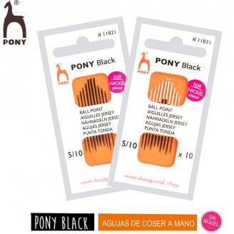 BLACK agujas de punta de bola. Sin níquel - PONY