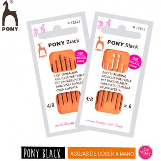 BLACK agujas para vista cansada. Sin níquel - PONY