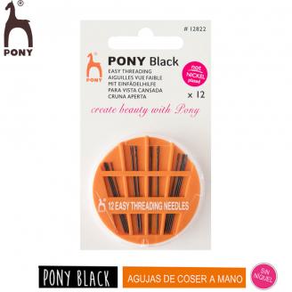 BLACK agujas para vista cansada. Sin níquel. En estuche compacto - PONY