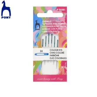 COLOR agujas laneras con punta/chenille - PONY