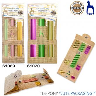 JUTE BOX COLOUR agujas de doble punta de 20 cm - PONY