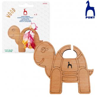 Bobinas en forma de tortuga, de madera - PONY